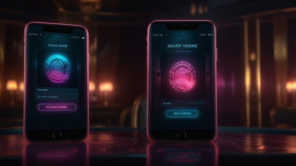 Secure mobile login screen with fingerprint and password fields
