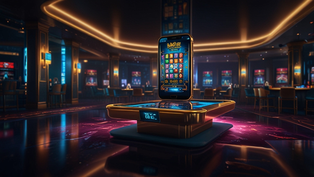 Mobile casino lobby with quick-access game tiles and balance panel